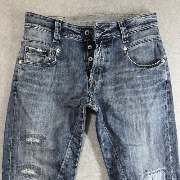 G Star Raw Jeans Men's 34x29 Blue Radar Straight Distressed Restored Y2K Hemmed - Picture 2 of 13